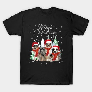 Australian Shepherd Christmas Tshirt Funny Xmas Gifts T-Shirt